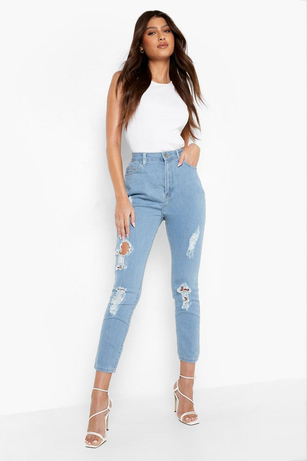 Jean déchiré taille outlet haute